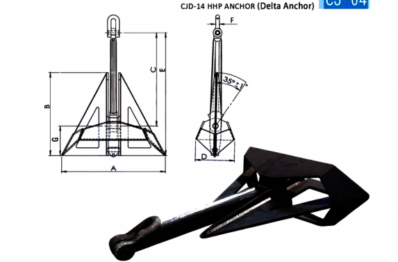 Pŵer Dal Uchel Anchor-Delta Anchor